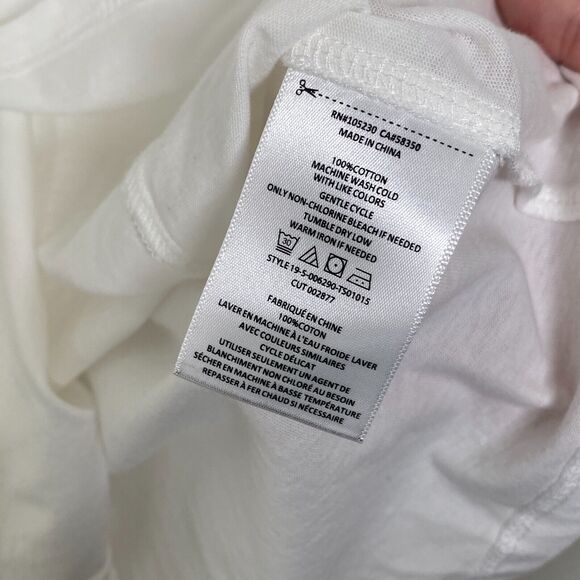 NWT Joie Aeowin Cotton White Short Flutter Sleeve Crew Neck Relaxed T-shirt XXS - Picture 9 of 12